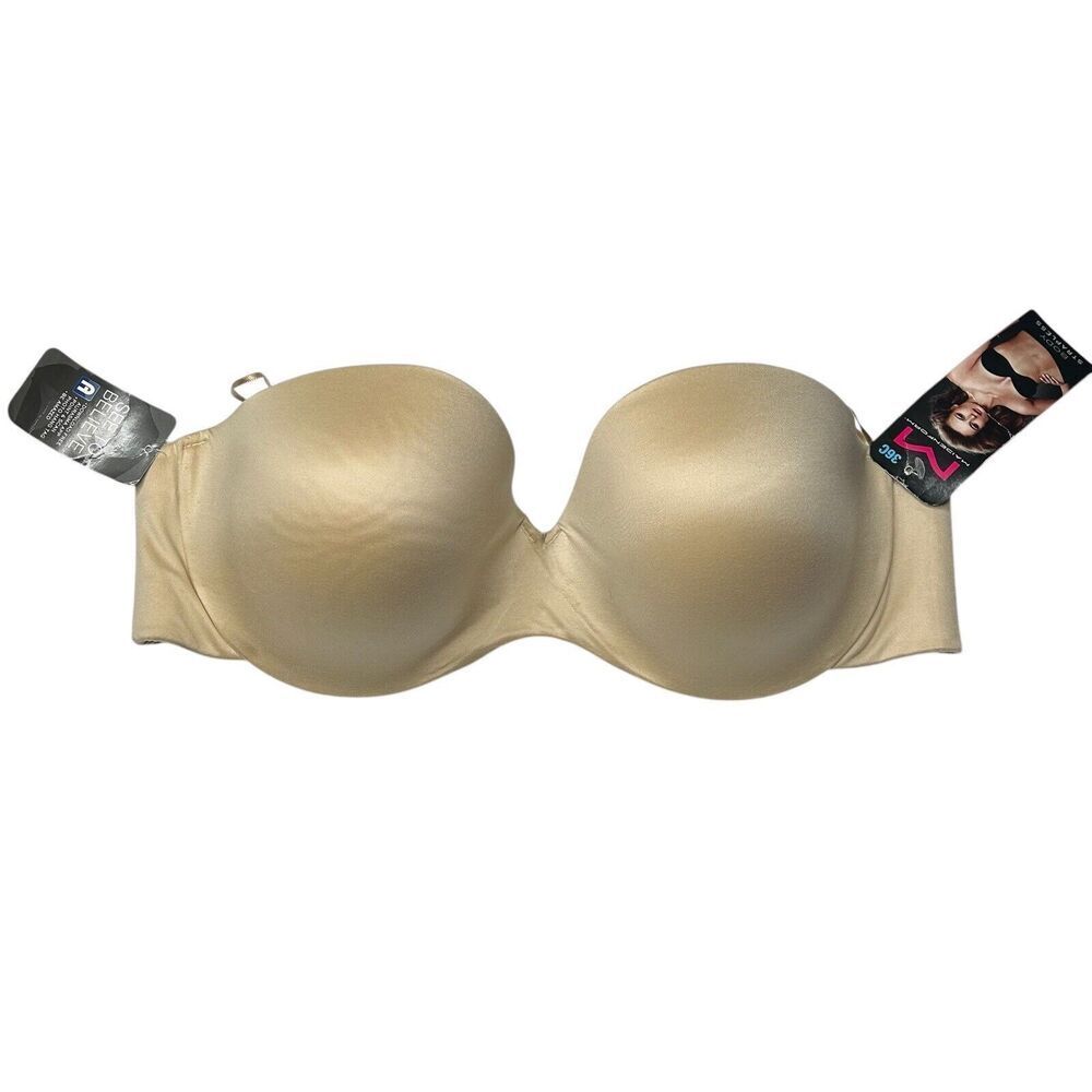 New Maidenform Tan Lined Strapless Bra 36C